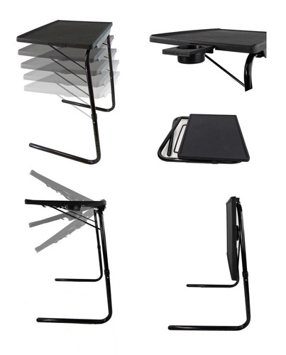 Portable TV Tray Table w/Cup Holder - Adjustable Folding Multipurpose Table Maid - Picture 14 of 38