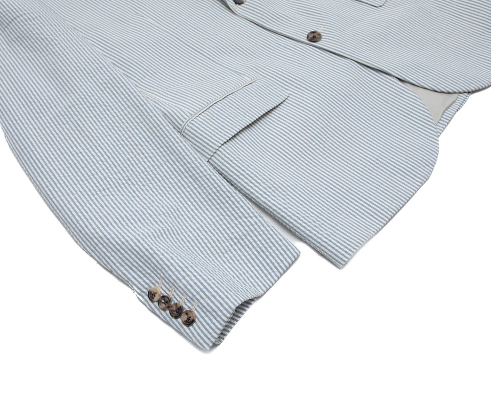 MARC JACOBS 1.2k$ Light Blue Striped Cotton Blazer Size: M - Image 3 of 4