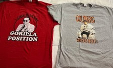 2- Wrestling Shirts WCW Bill Goldberg Mighty Ducks Gorilla Monsoon WWE XL