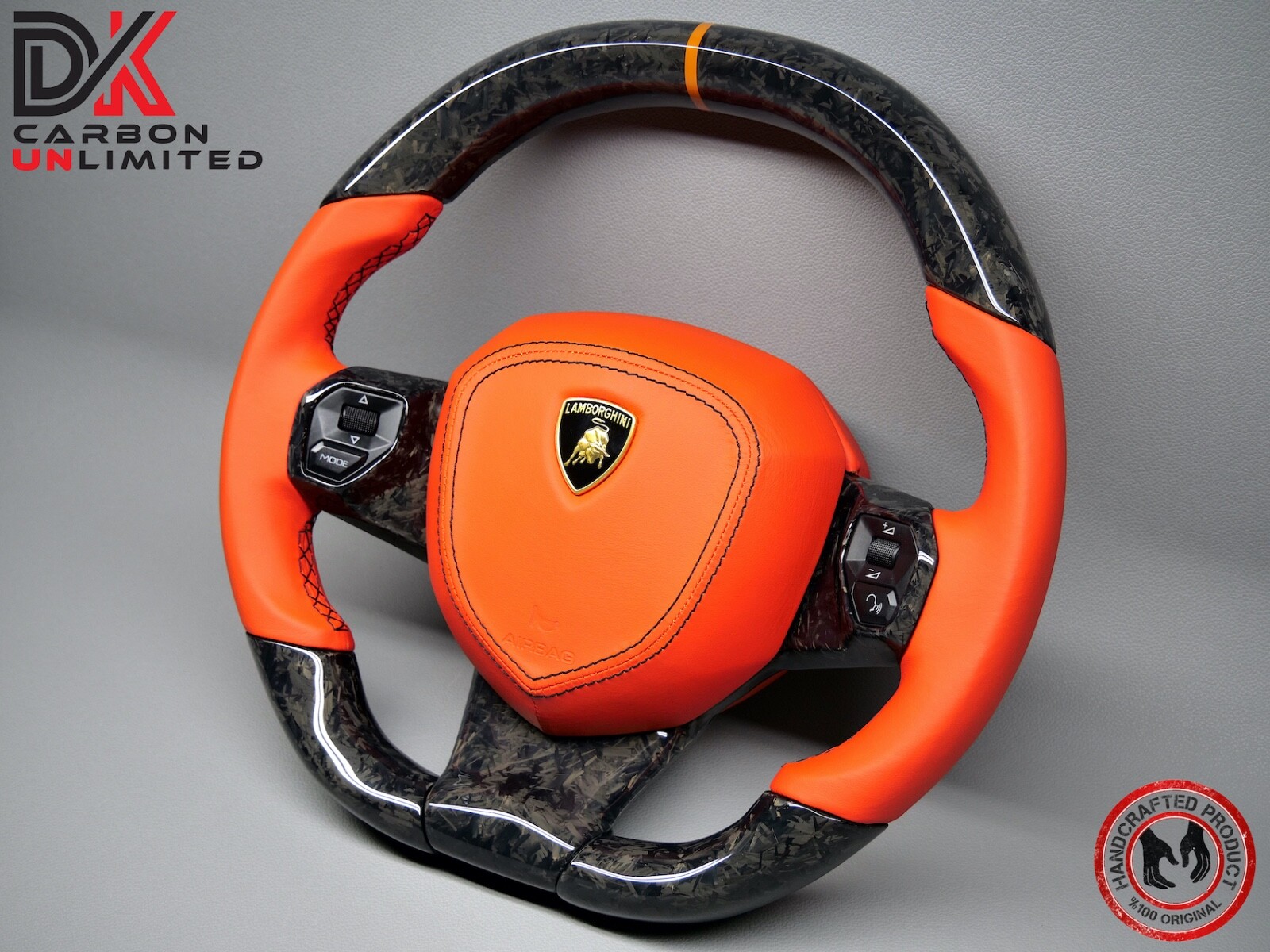 Lamborghini Aventador LP700 LP740 Arancio Dryope Forged Carbon Steering Wheel v2