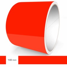 Motoking Zierstreifen 100mm Neon Rot Fluoreszierend Glänzend RAL 3026 Glanz Auto