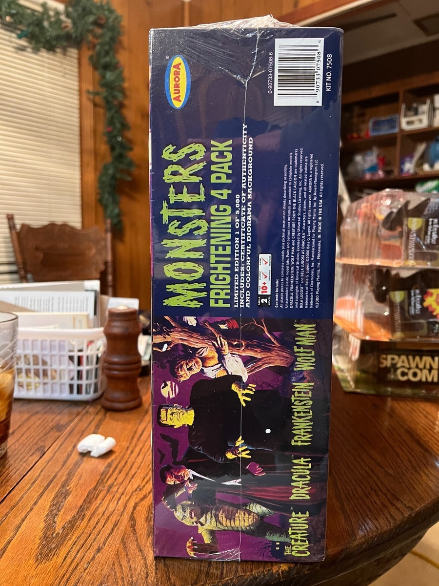 Monsters Frightening 4 Pack Aurora 2000 Universal Model Kits #7508