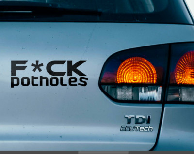 POTHOLES Racing Vinyl Aufkleber Autoaufkleber Laptop Heckscheibe Sticker