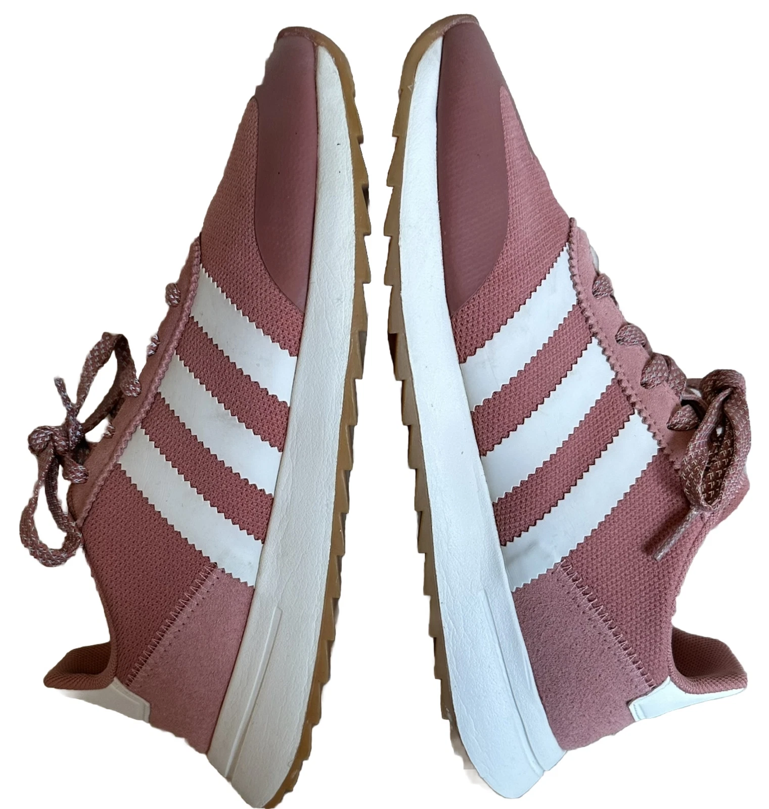 Scarpe da corsa Adidas Flashback donna taglia 8 5 trifoglio bianco rosa salmone sneakers