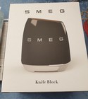 SMEG 7 Piece Stainless Steel Knife Block Set BLACK 6 Knives & Block - Brand New