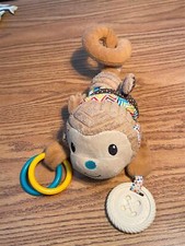 Infantino Monkey Crib Pull Down Musical Teether Crinkle Baby Plush Animal Toy