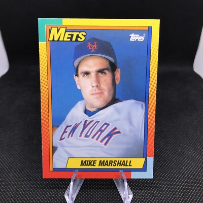 1990 Topps Traded Factory Set White Back Mike Marshall #67T New York Mets