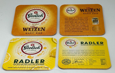 2 X VERSIEGELTE PACKUNGEN GROLSCH WEIZEN & RADLER KARTON GETRÄNKE MATTEN - BIER ZWEI