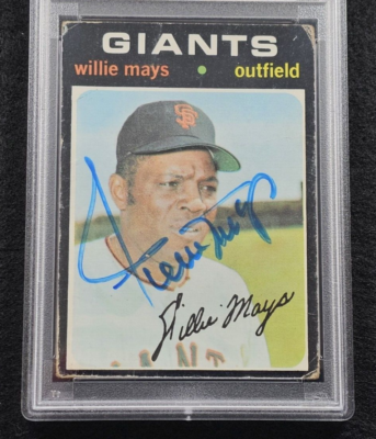Rare 1971 WILLIE MAYS Signed Topps Baseball Card-HOF-GIANTS-PSA 8 Auto |  eBay