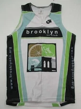 CHAMP-SYS.COM Mens Size S 1/2 Zip Fitted Brooklyn White Cycling Tank Top