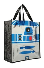 Star Wars Foil Droids Large Shopper Tote Reusable Tote Bag Gift Bag Disney New