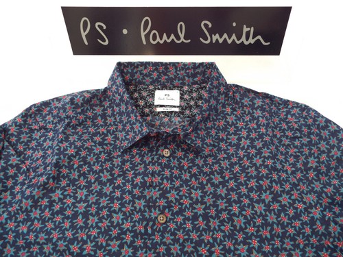 Camisa PAUL SMITH para hombre 🌍 Talla L (PECHO 40") 🌎 PRECIO DE VENTA SUGERIDO POR EL FABRICANTE £95+📮 ESTAMPADO FLORAL DIBUJADO A MANO - Imagen 2 de 6