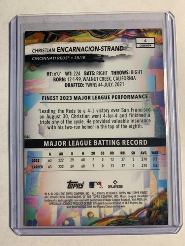 Christian Encarnacion-Strand 2024 Topps Finest non auto Red Lava Refractor /10 - Picture 2 of 3
