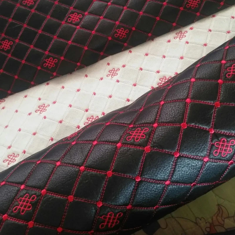 Dick Satin Stoff Schwamm Gesteppt Stickerei DIY Auto Polster Sofa Material 1m - Bild 4 von 4