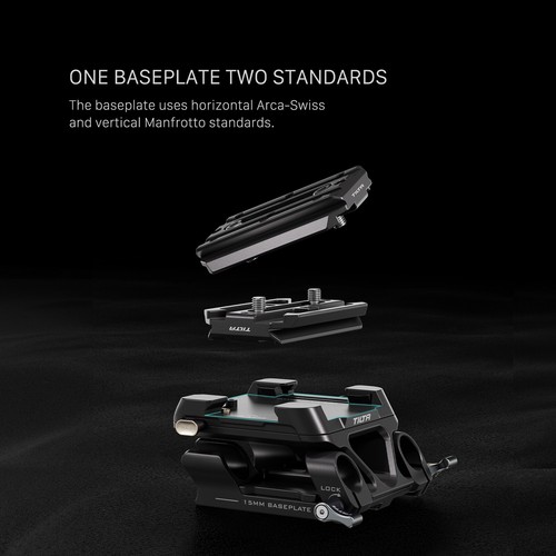 Tilta 15mm LWS Arca Manfrotto Dual Baseplate-Black - Picture 2 of 16