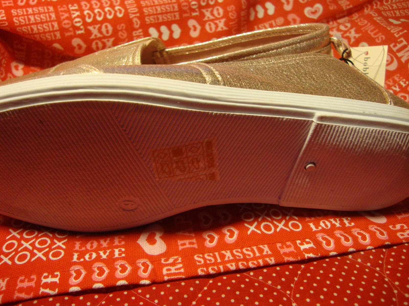 PANTOFOLA D’ORO Nuove pantofole slip on donna Bobbie Brooks rosa oro 374