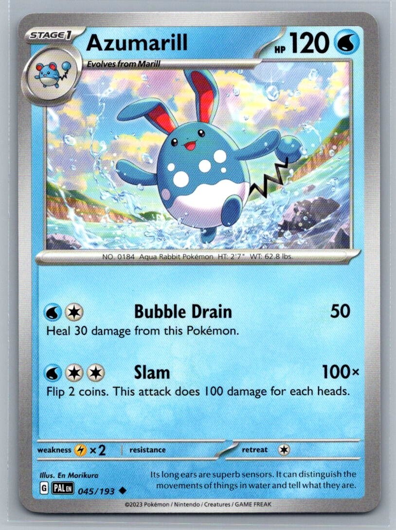 Azumarill 45/193 Paldea Evolved Uncommon  Pokémon TCG 2023