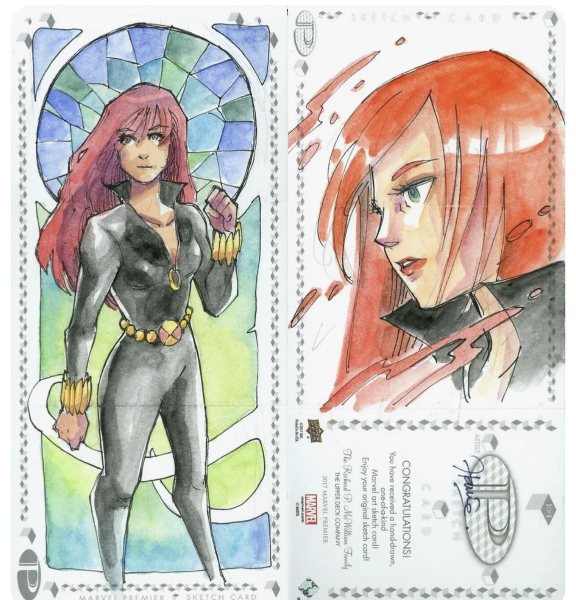 2017 Upper Deck Marvel Premier Triple Panel Sketch Card - Hanie