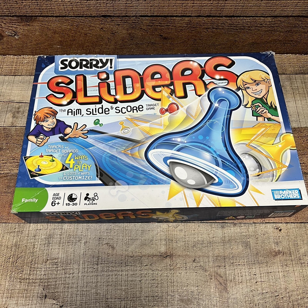 Parker Brothers Sorry! Sliders Game - Family Shuffle Board Version With 4 Ways To Play