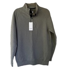 S Goodfellow  Co Men's Pullover Sweatshirts Diamond Quilted Pattern Small Gray