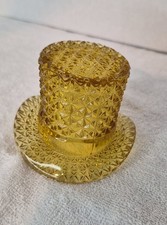 Vintage Fenton Amber Glass Top Hat Toothpick Holder
