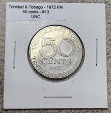 TRINIDAD & TOBAGO 🇹🇹 FIFTY (50) CENTS PROOF COIN 1972 (COMMEMORATIVE ISSUE)