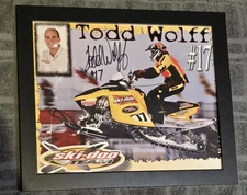 HOF Signature Todd Wolff Signed 8x10 Framed Photo Hall of Fame Pro Rider Ski Doo