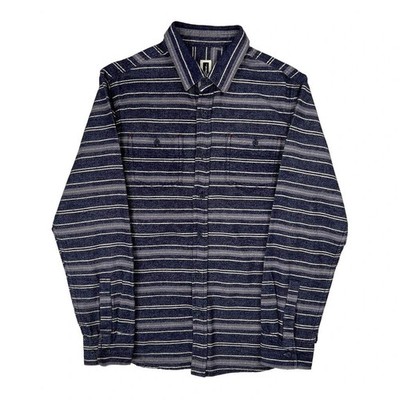 Howe Striped Shirt - Large Blue Cotton