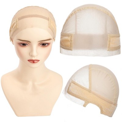 Gorro de encaje para peluca, color beige, mujer, mantener la peluca en su lugar.