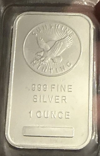 Sunshine Minting Bullion Bar 1 Troy Oz .999 Fine Silver -S1 Branding-SEALED