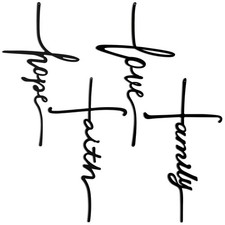 4 Pcs Cross Wall Decor Love Faith Hope Family Metal Wall Sign Decor Easter Cross