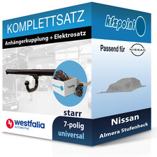 Für Nissan Almera Stufenheck 95- WESTFALIA Anhängerkupplung starr + 7polig neu