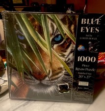 Sunsout 1000 Piece Puzzle BLUE EYES by Collin Bogle Wildlife Bengal Tiger