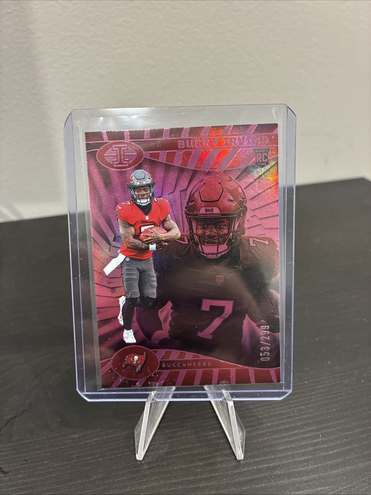 2024 Panini Illusions Bucky Irving #85 Trophy Collection Pink /299 (RC)