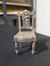 Antique Dutch Sterling Silver Miniature Dollhouse Chair Victorian Slaves on Ship