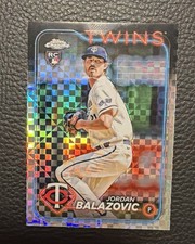 Jordan Balazovic 2024 Topps Chrome X-Fractor Rookie Card RC #198 Minnesota Twins. rookie card picture