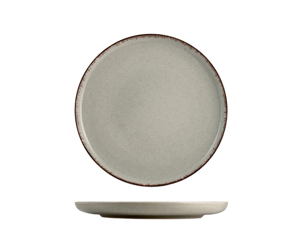 H&H 6 Fruit Plates Pearl In Gray Porcelain 7.48 In