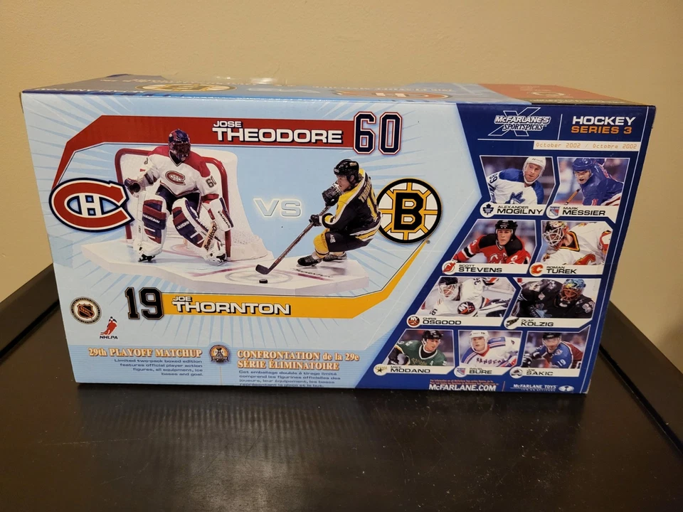 Figura Doble Joe Thornton Jose Theodore McFarlane Exclusiva 2002 Stanley Cup NHL Foto 4 de 4