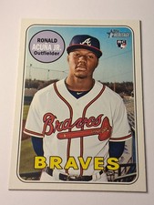2018 Topps Heritage #580 Ronald Acuña Jr. Rookie Card. rookie card picture