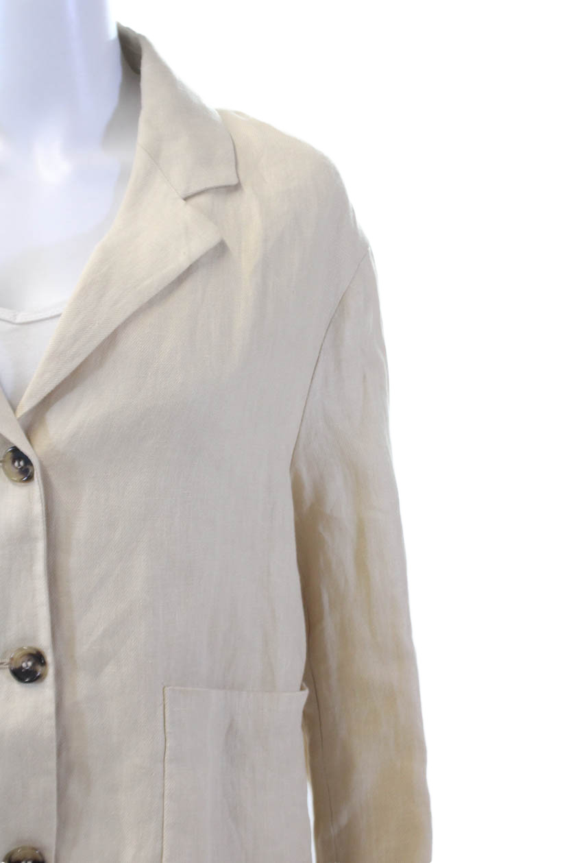 Zara Womens Collared Button Down Patch Pocket Bla… - image 2