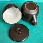 Heath Ceramics Creamer & Sugar Bowl With Lid Set in White & Brown MCM — photo 7