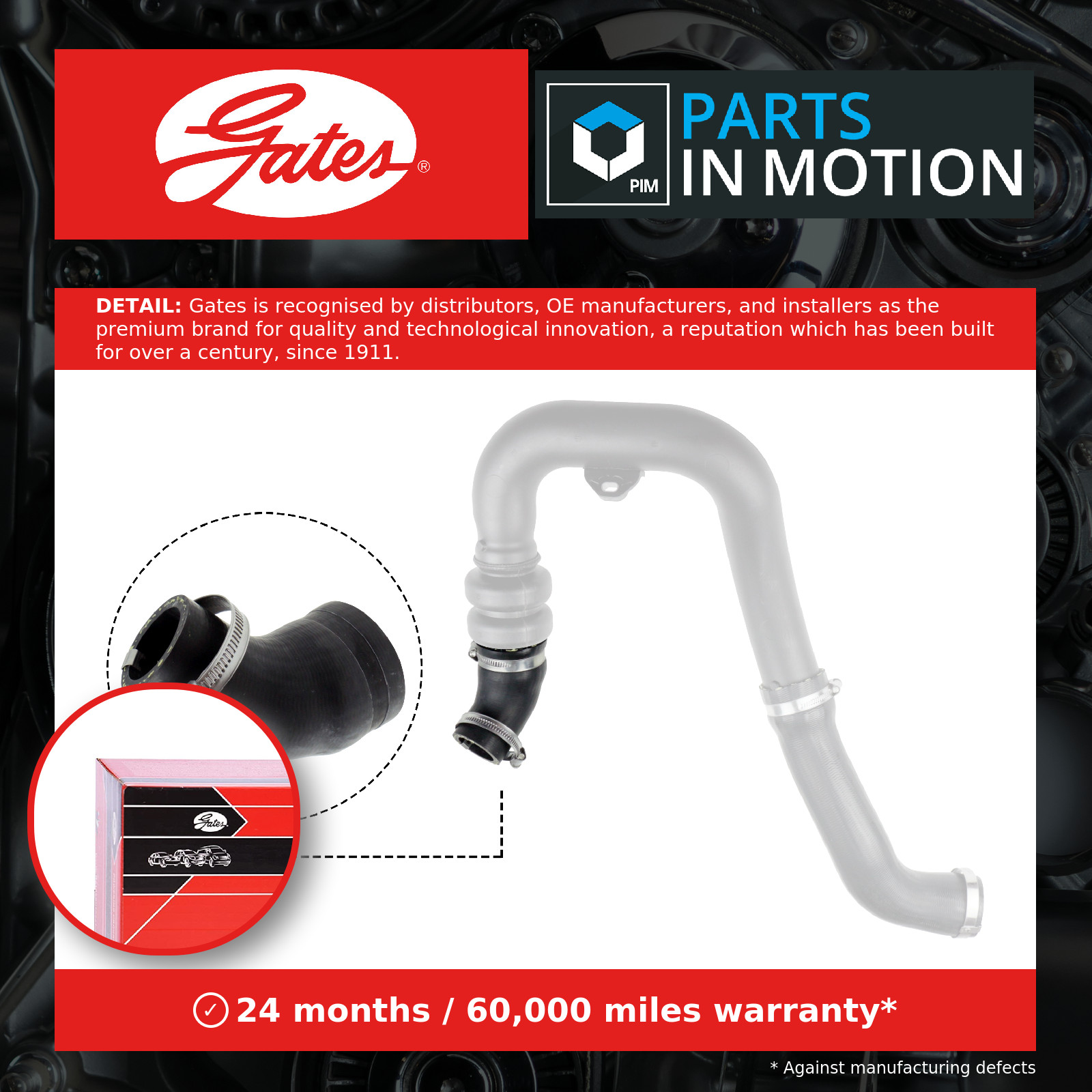 GATES-OE 09-0935 Charge Air Hose for FORD,FORD AUSTRALIA - Image 3