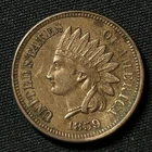 1859 Indian Head Cent Philadelphia Mint Almost Uncirculated Condition