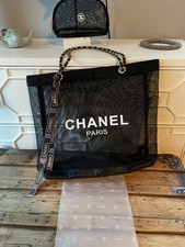 Beauty Mesh Tote Bag Beach Pouch Bag, Case Storage-Black Gold VIP GIFT Novelty