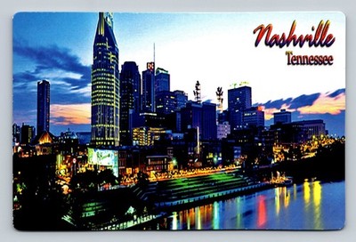 Nashville Tennessee Night Skyline Postcard by WTBI 2007 Collectible