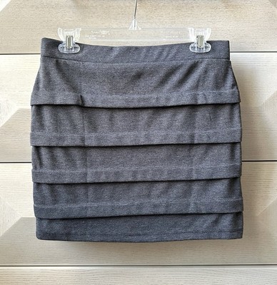 BASIC HOUSE WOMENS JUNIORS PULL ON GRAY MINI SKIRT - SIZE L