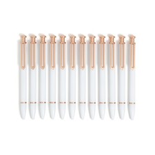 U Brands Monterey Ballpoint Pens Set Of 12 White And Rose Gold Bold 1.0 Mm