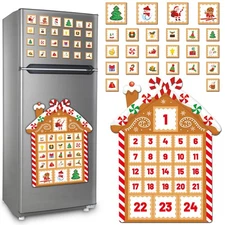 Christmas Advent Calendar Magnets 2025 Xmas Gingerbread House Refrigerator Ma...