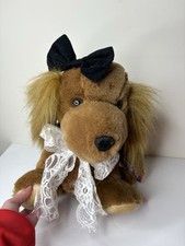 Vintage Dog Lovable Pup-Pets Puppy Hand Puppet 13" Musical Not Working