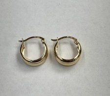14kt. Yellow Gold Small And Wide Hoop Earrings
